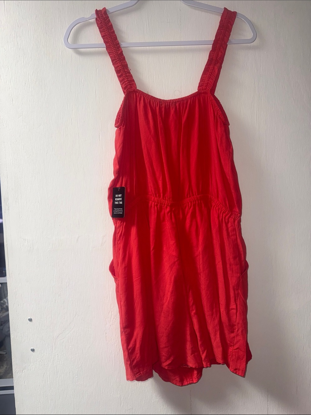 Express Red Ruffled-Strap Summer Romper - Picture 5 of 5